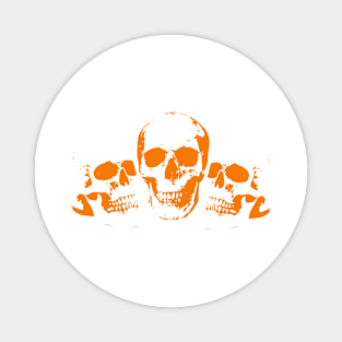 Three orange skulls Magnet